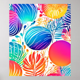 Tropisches Abstraktes Paradies Poster