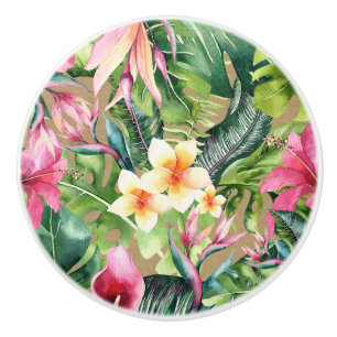 Tropisches Aloha-Blumen-Luau-Sommerlaub Kraft Keramikknauf