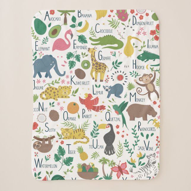 Tropisches Alphabet für Kinder Sherpadecke (Vorderseite)