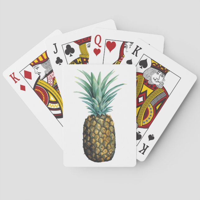 Tropisches Ananas-Aquarell Spielkarten (Rückseite)