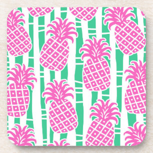 Tropisches Ananas-Bambus Getränkeuntersetzer