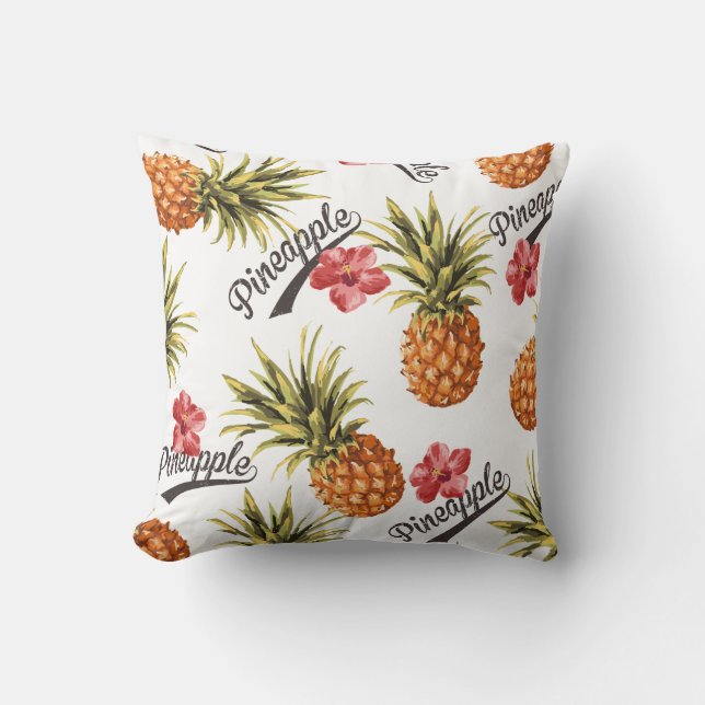 Tropisches Ananas, floraldekoratives Kissen (Vorderseite)
