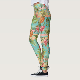 Tropisches Ananas-Früchte Blumenmuster Leggings