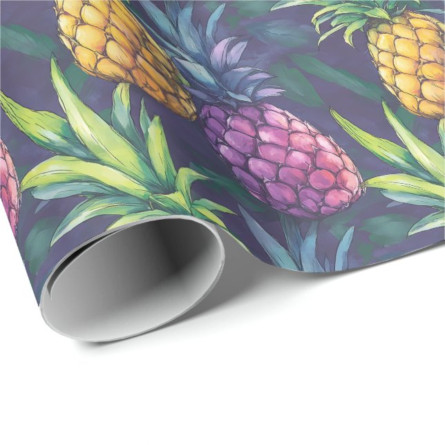 Tropisches Ananas-Geschenkpapier Geschenkpapier (Rolleneckpunkt)