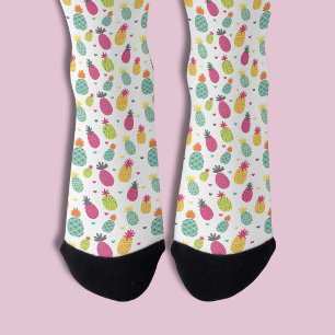 Tropisches Ananas- & Herz-Muster Socken