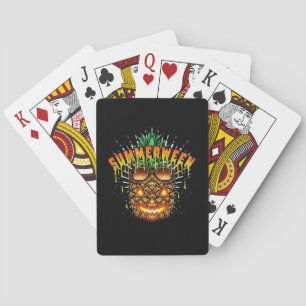 Tropisches Ananas Monster Halloween Classic Spielkarten