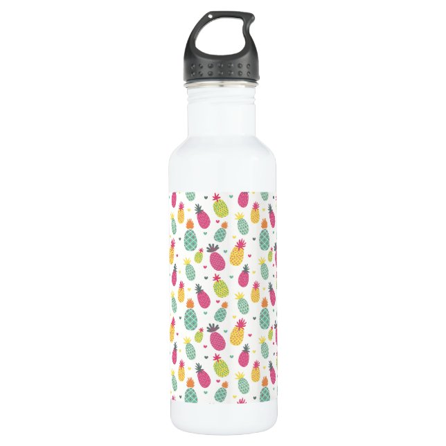 Tropisches Ananas-Muster Edelstahlflasche (Vorderseite)