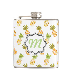 Tropisches Ananas-Muster Flachmann