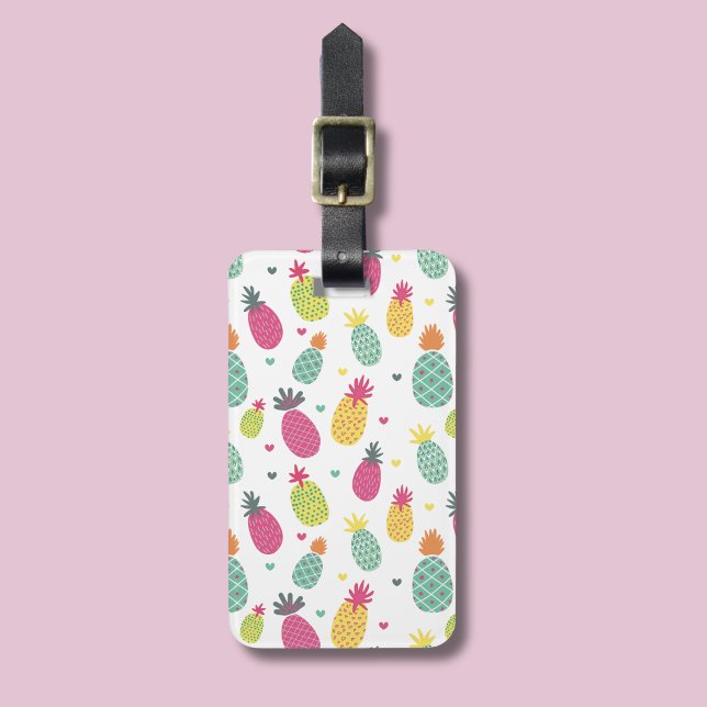 Tropisches Ananas-Muster Gepäckanhänger (Pineapple pattern luggage tag)