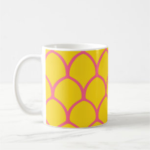 Tropisches Ananas-Muster in Rosa und Gelb Kaffeetasse