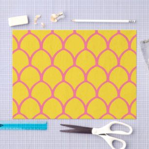 Tropisches Ananas-Muster in Rosa und Gelb Seidenpapier