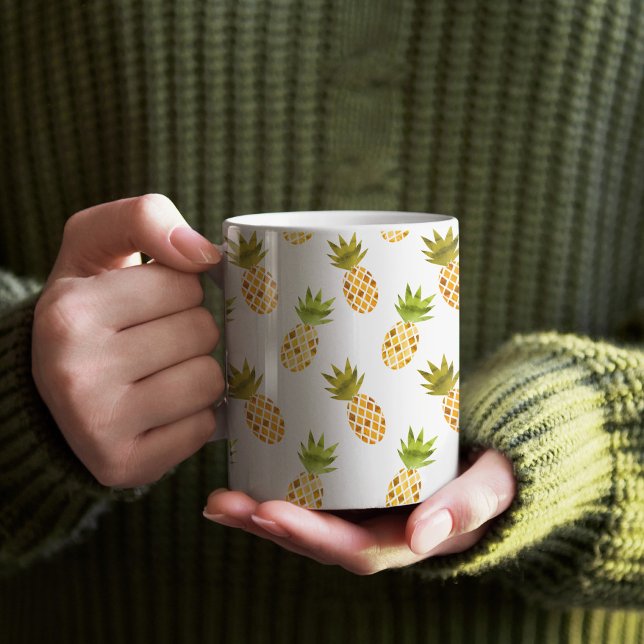 Tropisches Ananas-Muster Kaffeetasse (Pineapple Pattern Mug)