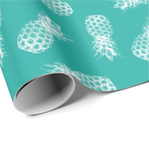 Tropisches Ananas-Muster-moderner Türkis Geschenkpapier