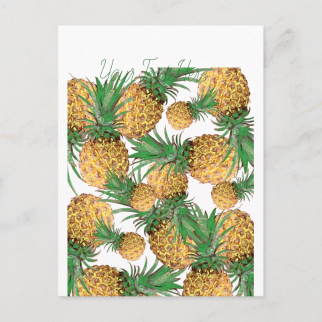 Tropisches Ananas-Muster Postkarte (Vorderseite)