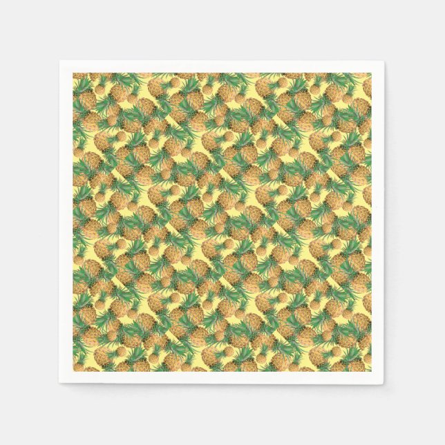 Tropisches Ananas-Muster Serviette (Vorderseite)