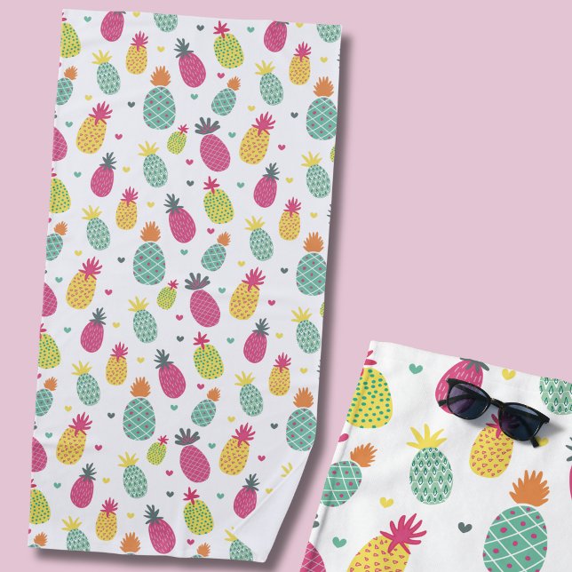 Tropisches Ananas-Muster Strandtuch (Pineapple beach towel)