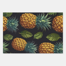 Tropisches Ananas nahtloses Muster Geschenkpapier Set