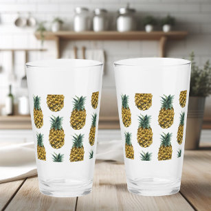 Tropisches Ananas nahtloses Muster Glas