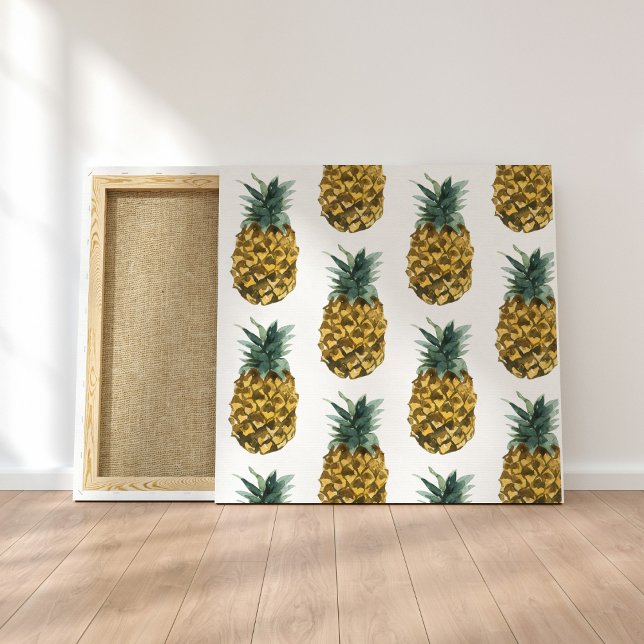 Tropisches Ananas nahtloses Muster Leinwanddruck (Von Creator hochgeladen)
