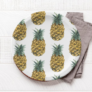 Tropisches Ananas nahtloses Muster Pappteller