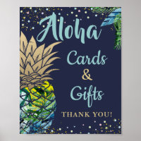 Tropisches Ananas Navy Blue Cards & Gifts Party