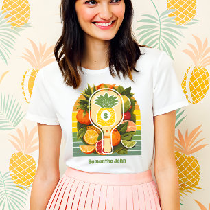 Tropisches Ananas-Pickleball-Brautparty Tri-Blend Shirt