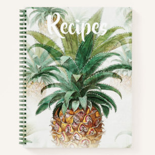 Tropisches Ananas-Rezept-Buch Notizbuch