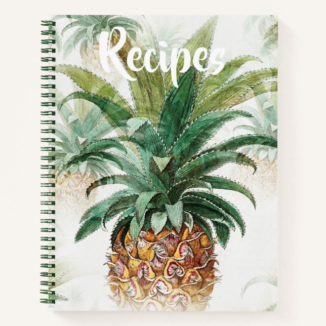 Tropisches Ananas-Rezept Notizbuch (Vorderseite)