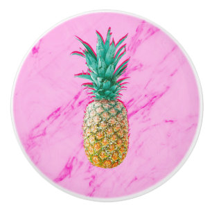 Tropisches Ananas & Rosa Marmor Modern Bunt Keramikknauf