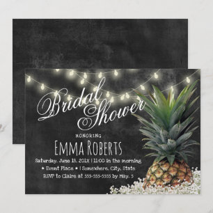 Tropisches Ananas Rustikales Chalkboard Brautparty Einladung