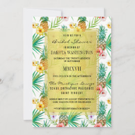 Tropisches Ananas- und Hibiskus-Brautparty Einladung
