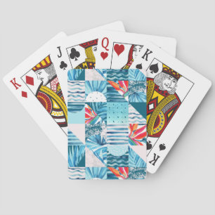 Tropisches aquamarines geometrisches abstraktes spielkarten