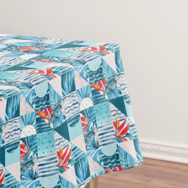 Tropisches aquamarines geometrisches abstraktes tischdecke (Beispiel)