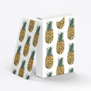 Tropisches Aquarell-Ananas Nahtloses Muster Spielkarten