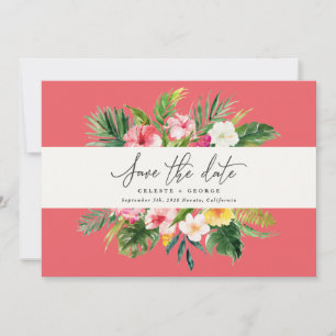Tropisches Aquarell-Blumen-Save-the-Date Save The Date