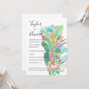 Tropisches Aquarell exotisches botanisches Blattwe Einladung