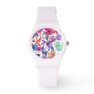 Tropisches Aquarell-Muster Armbanduhr