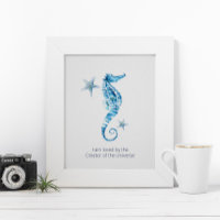 Tropisches Aquarell-Seepferdchen-Wandkunst-Poster