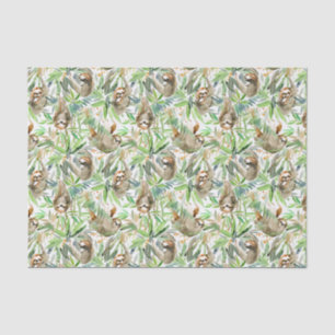 Tropisches Aquarell-Trägheits-Muster Seidenpapier