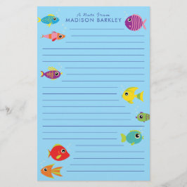 Tropisches Aquarium Fisch Niedliches Kind Briefpapier
