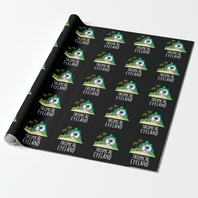 Tropisches Auge Land Funny Island Pun Dark BG Geschenkpapier (Ungerollt)