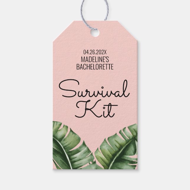 Tropisches Banana Blätter Bachelorette Überlebensk Geschenkanhänger (Vorderseite)