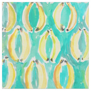 Tropisches Bananen-Tanz-Aquarell-Muster Stoff