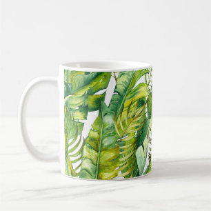 Tropisches Bananenblätter-Wasserfarbmuster Kaffeetasse
