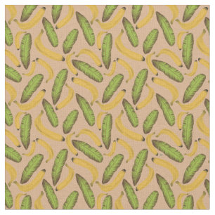 Tropisches Beige Bananenblatt-Muster Stoff