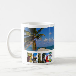 Tropisches Belize-Ozean-Strand-Palme-Foto Kaffeetasse