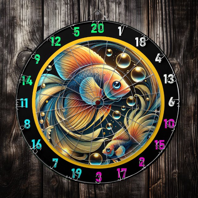Tropisches Betta Splash Dartboard Design Dartscheibe (Von Creator hochgeladen)