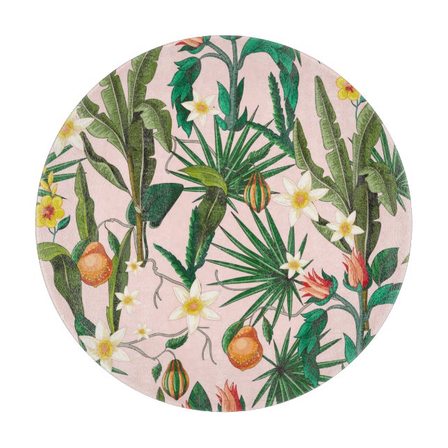 Tropisches Blatt, Blume, Fruchtmuster. Schneidebrett (Vorderseite)