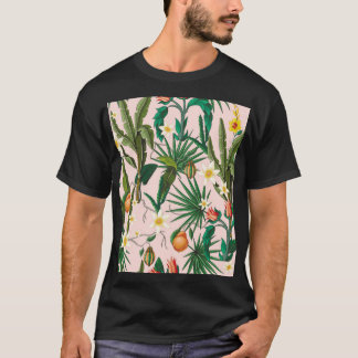 Tropisches Blatt, Blume, Fruchtmuster. T-Shirt