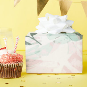 Tropisches Blatt Botanisches Geschenkpapier Pastel